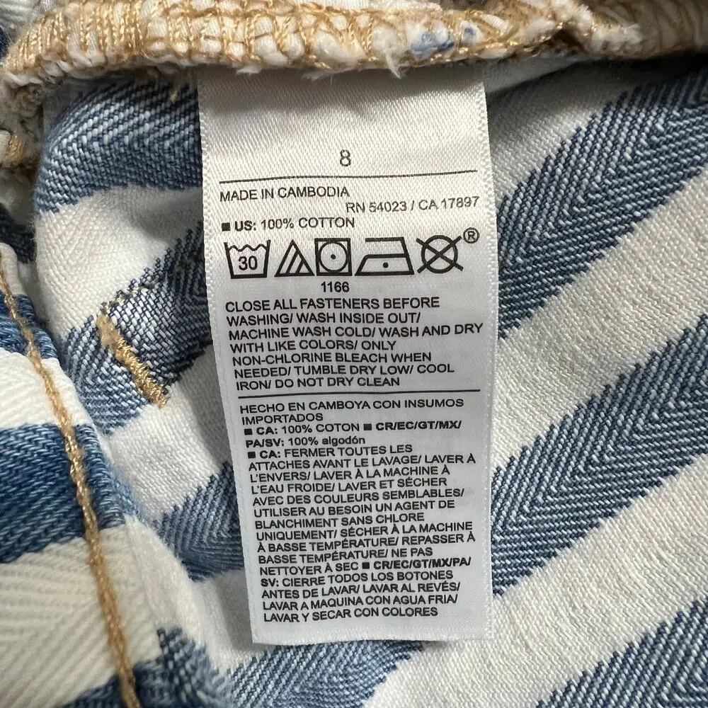 Old Navy Girls Size 8 High Rise Baggy Wide Leg Striped Jeans